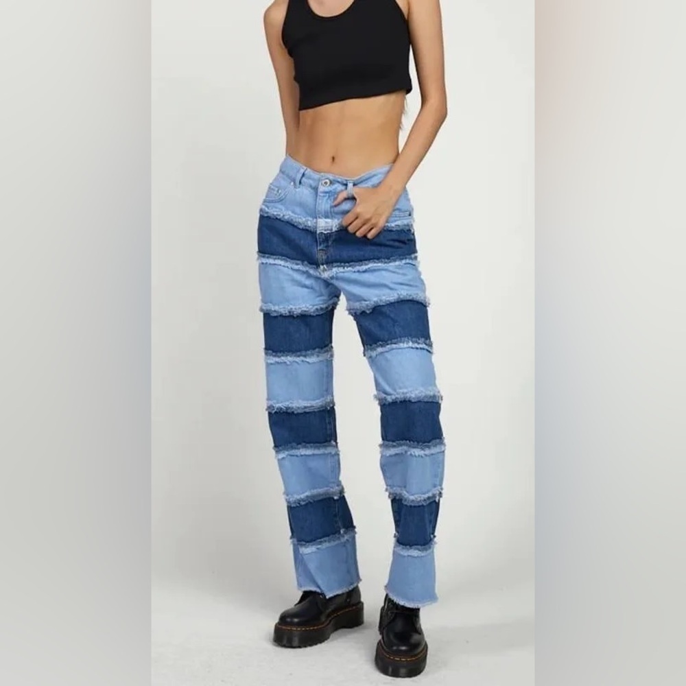 Free People The Ragged Priest Stripe Panel Jeans, Size 28